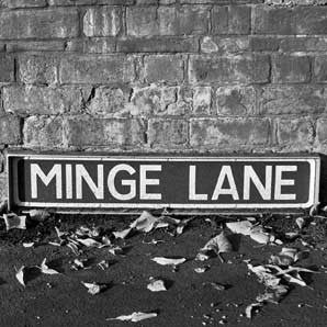 Greeting Card - Minge Lane road sign – Lesser Spotted Images